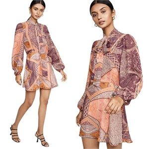 Bnwt Divine Heritage Orange Paisley Print Mini dress small